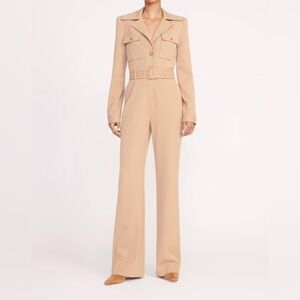 STAUD Ramble Jumpsuit /Camel Long-Sleeve with Belt